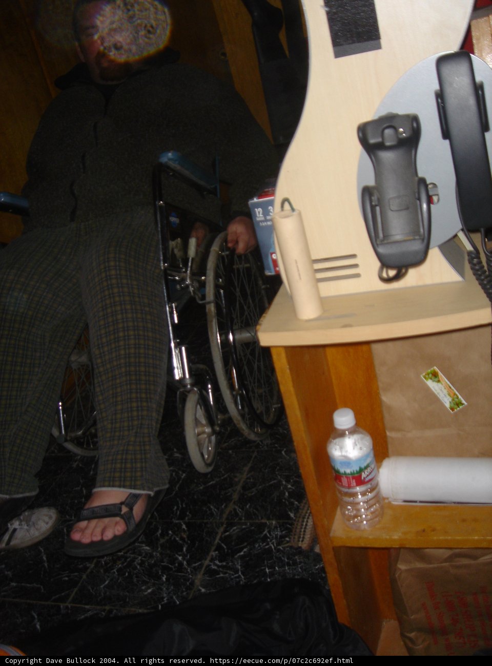 Guy Fieri Seated in Plywood Wheelchair