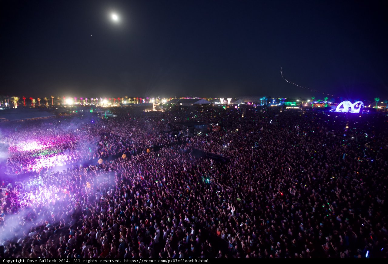 Full Moon over the Festival Crowd