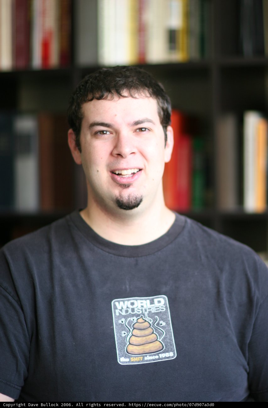 Black Shirt, Books and a Smile