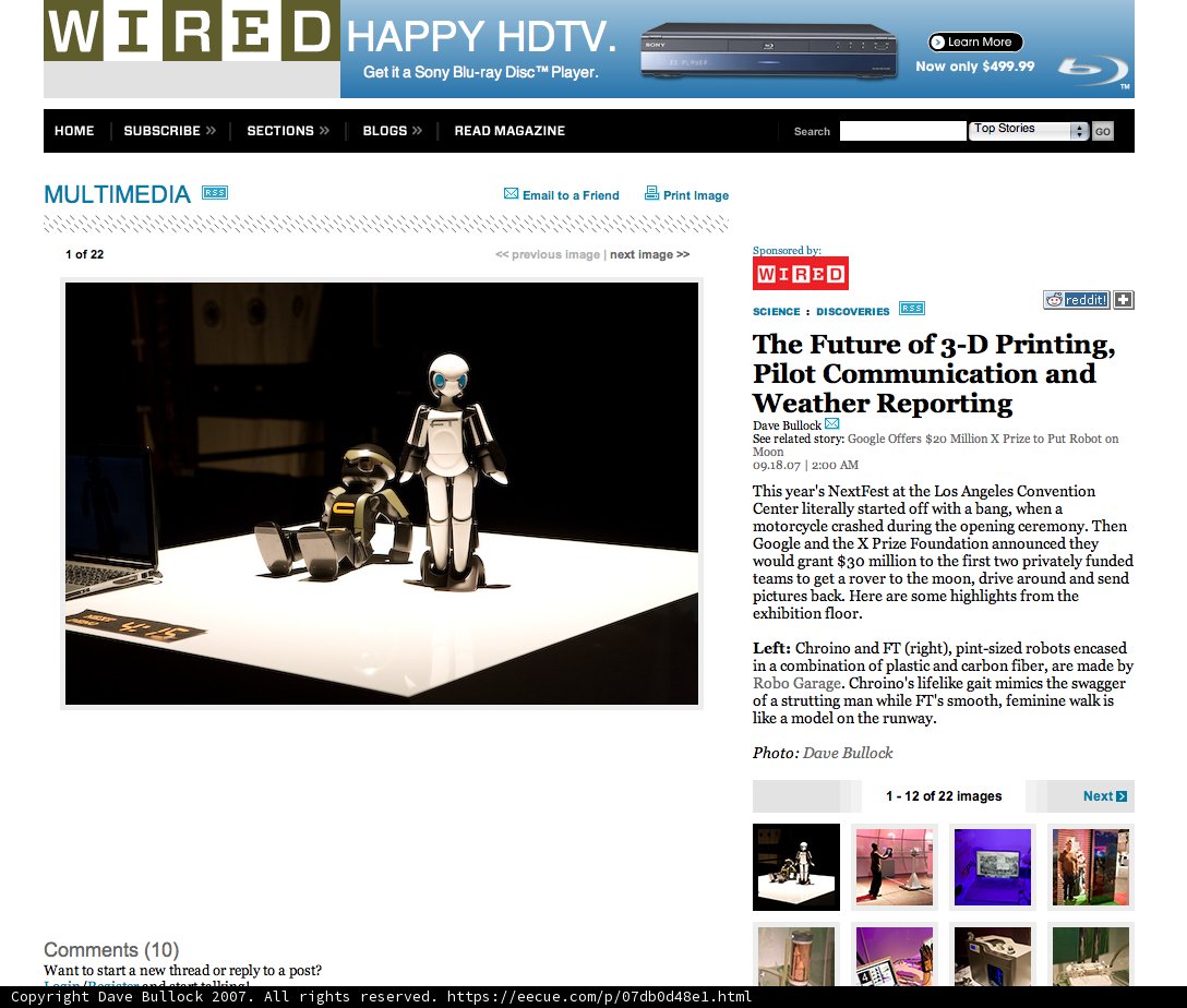 The Intersection of 3D Printing and the Web