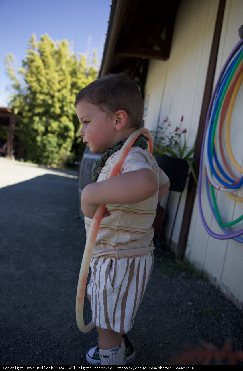 Young Explorer with Hoop at Calistoga Old Faithful Geyser