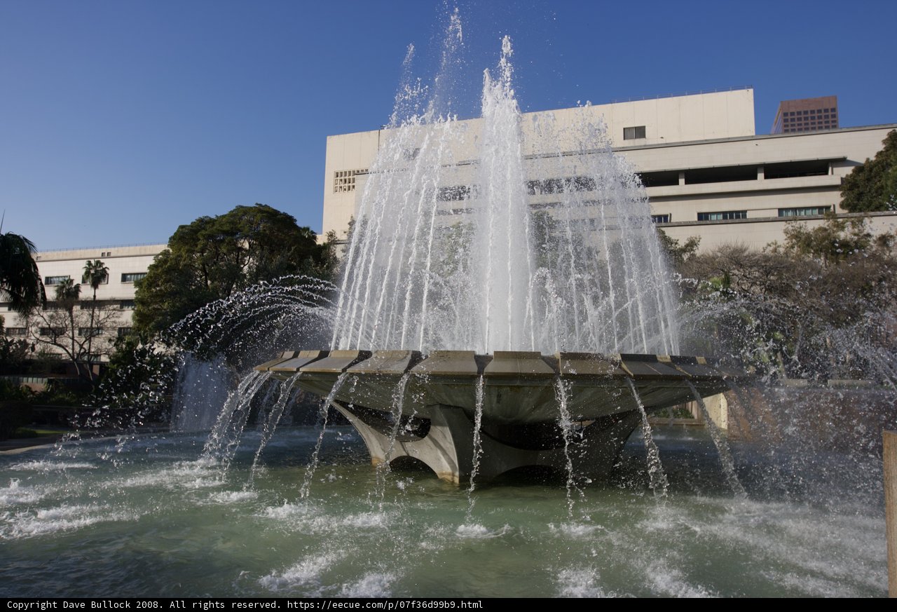 The Majestic Fountain and the Clear Blue Sky