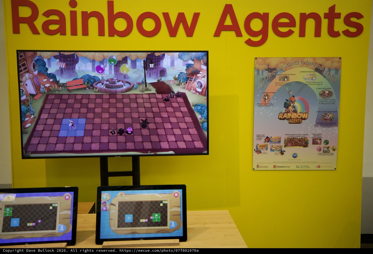 Rainbow Agents Educational Game Display at Interactive Learning Center
