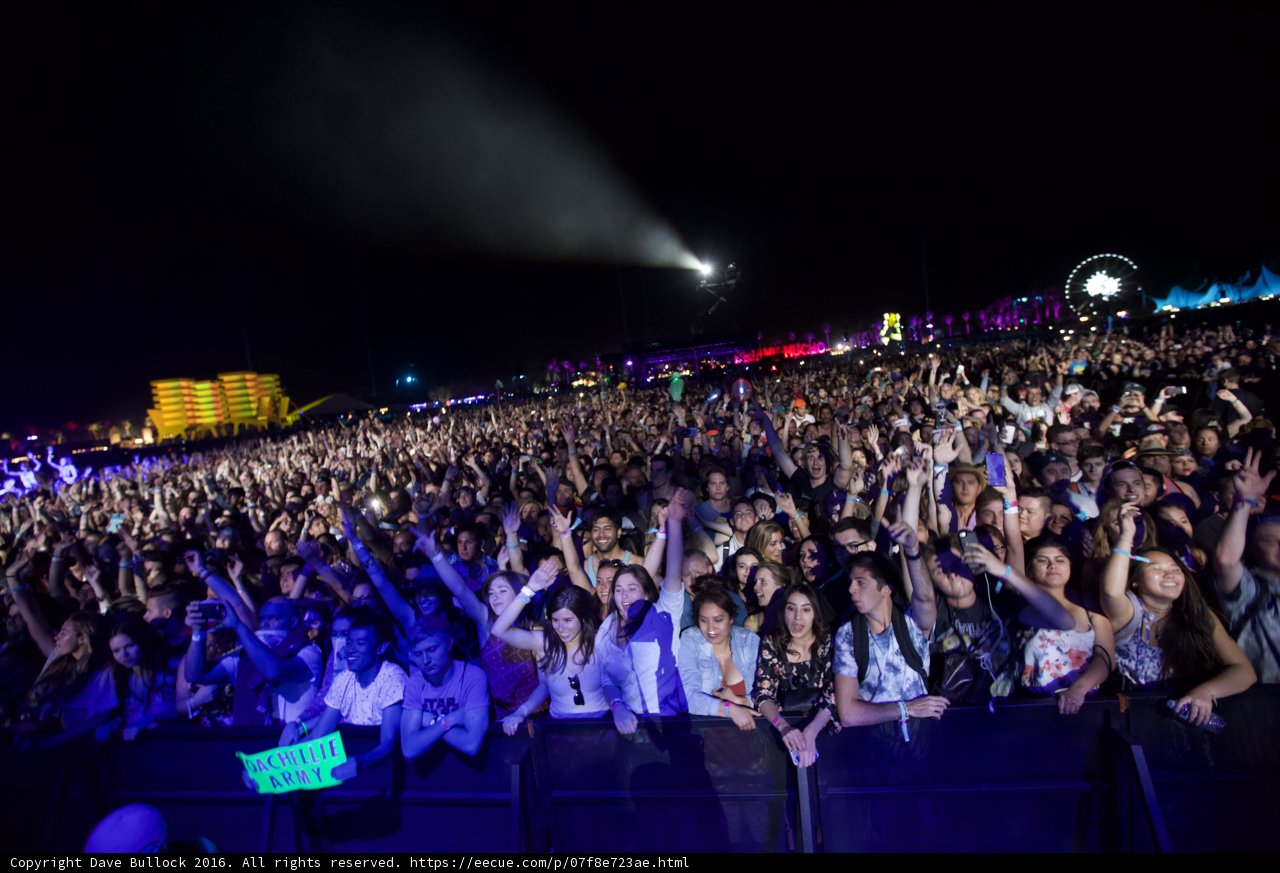 Coachella Crowd at Night