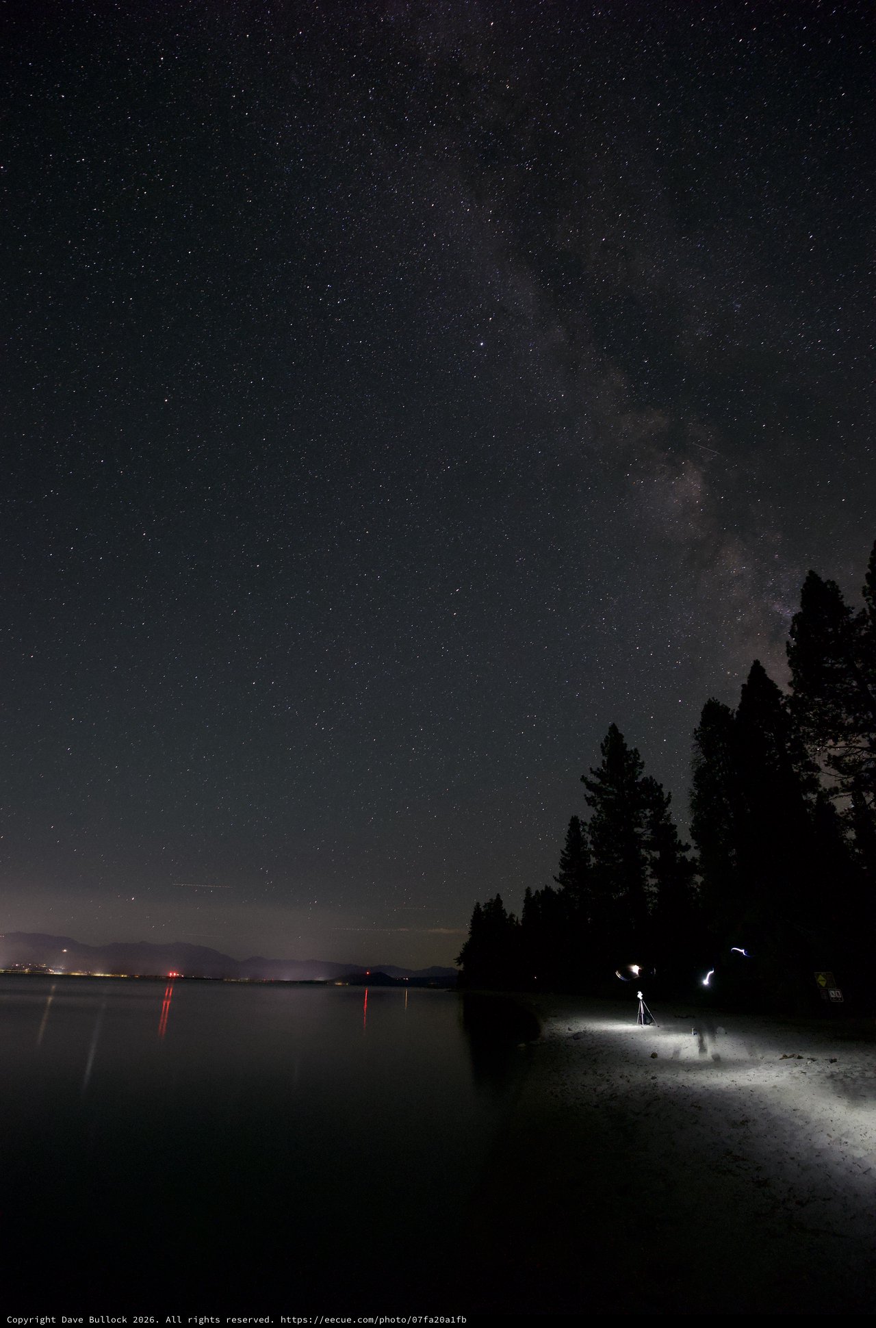 Milky Way Rises Over Lake Tahoe's Midnight Shore