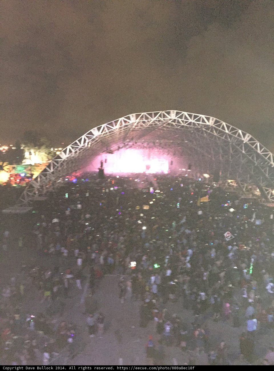 Nighttime concert under the grand white tent