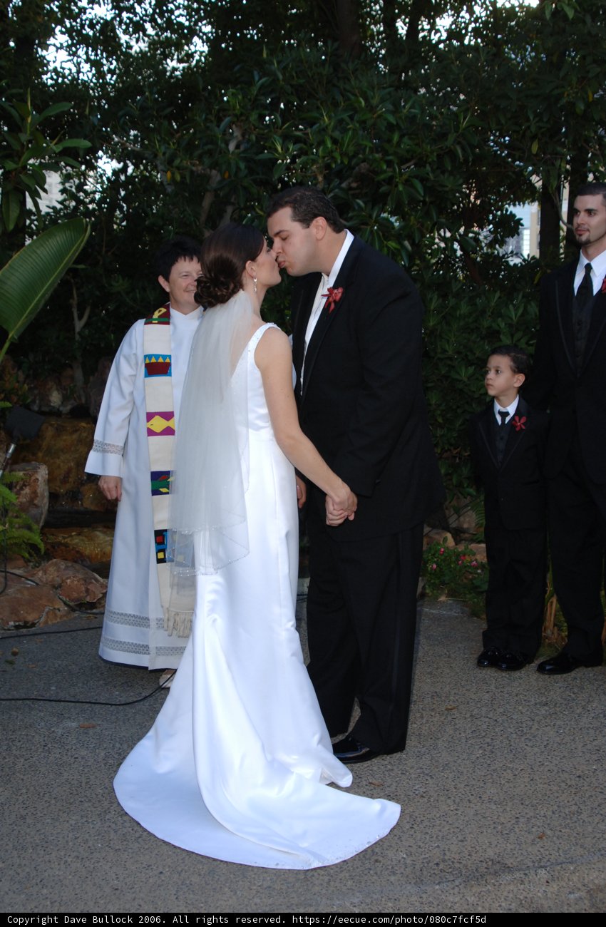 A Romantic Kiss at the Wedding Ceremony