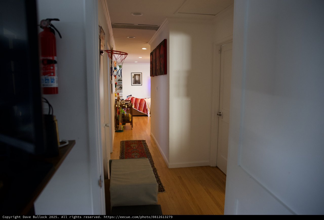 Cozy Home Hallway with Basketball Art and Holiday Decor