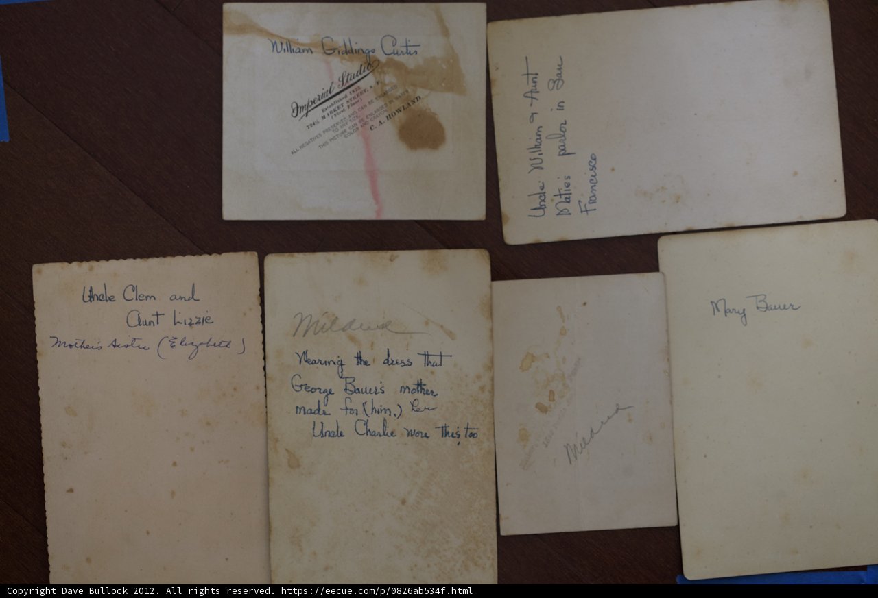 Historical Handwritten Documents from the Bullock Curtis Family Album