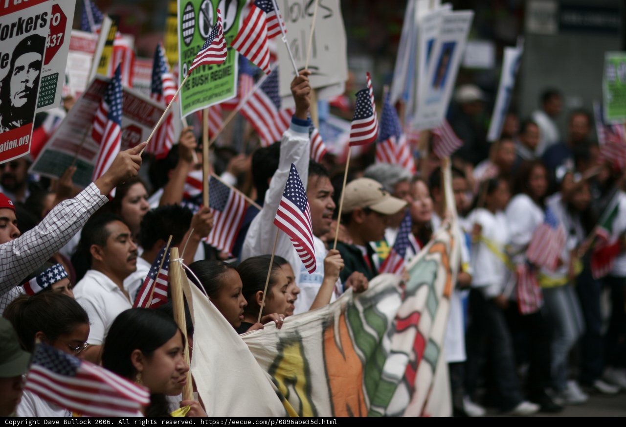 Student Protesters Hold High Their Flags and Signs
