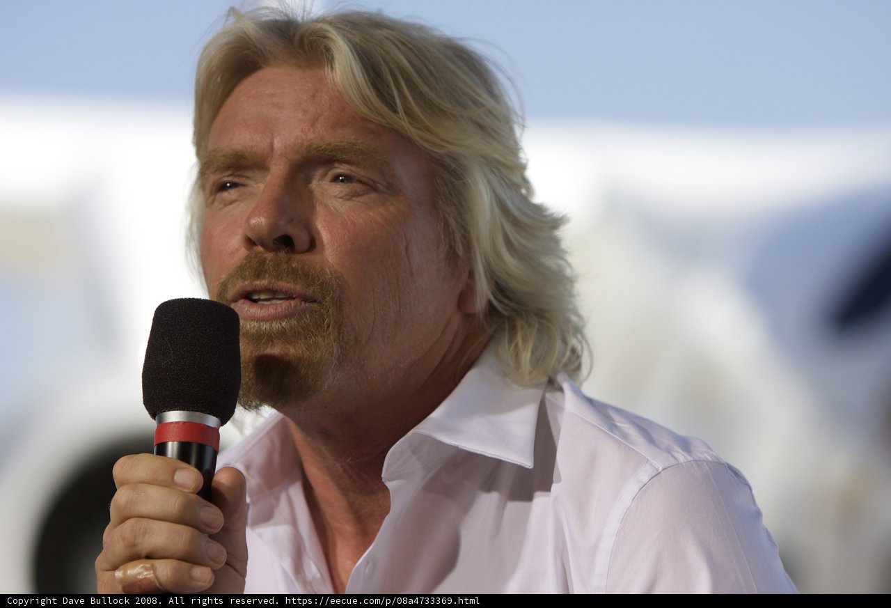 Richard Branson addressing the crowd