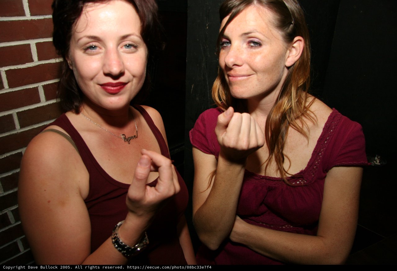 Two Friends Posing at a Nightclub in 2005