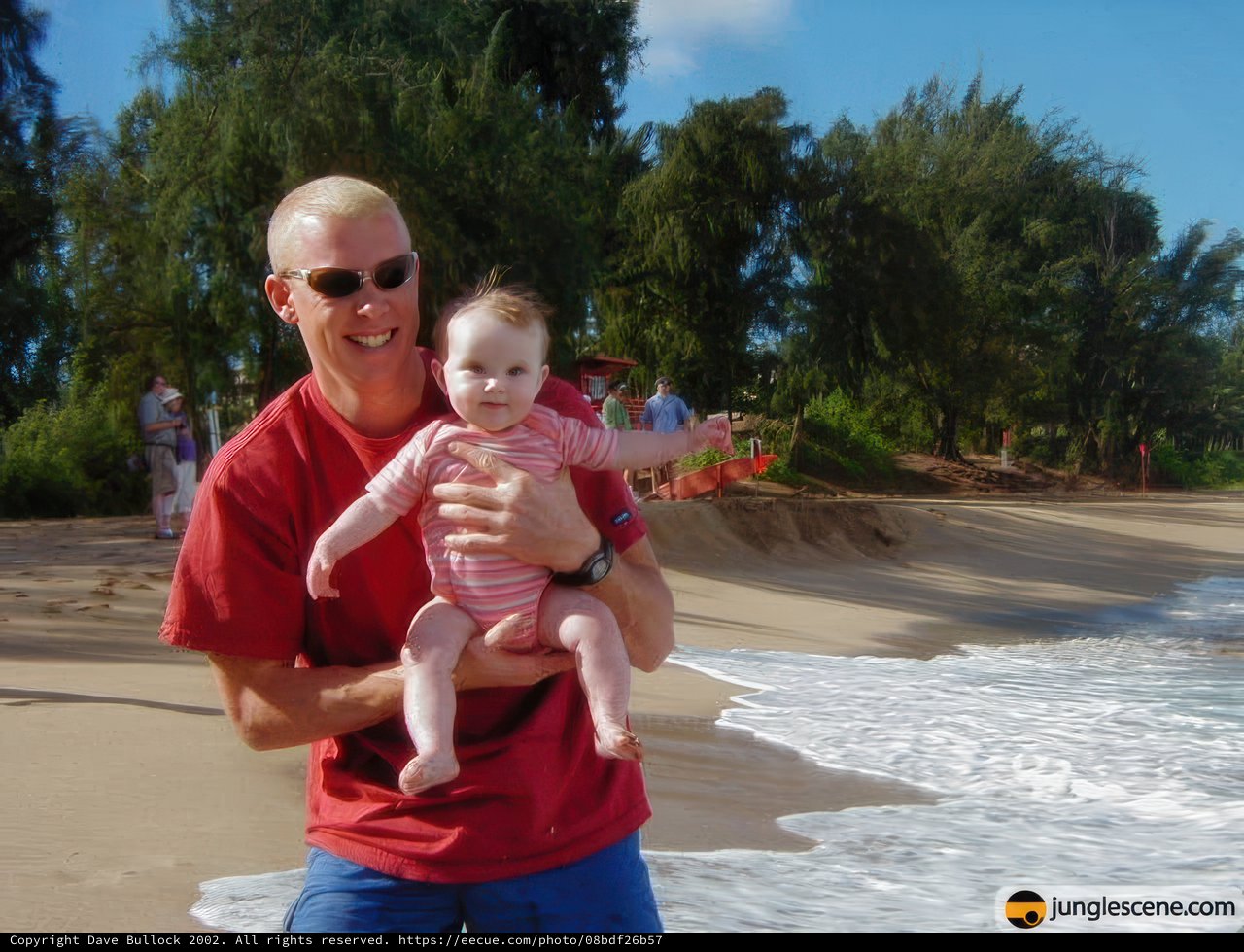 Father and Son on the Beach