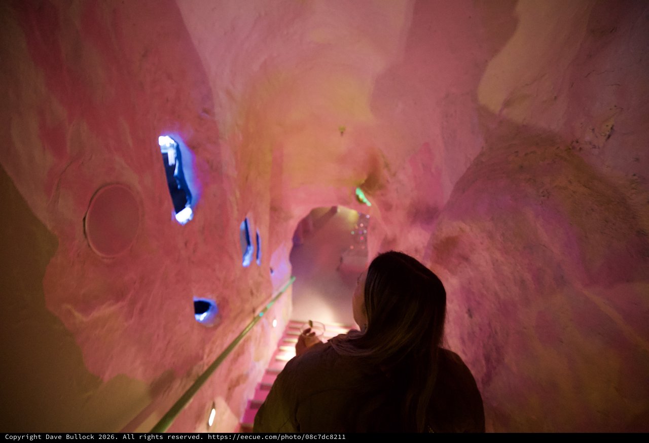 Descending into an Illuminated Cave Installation
