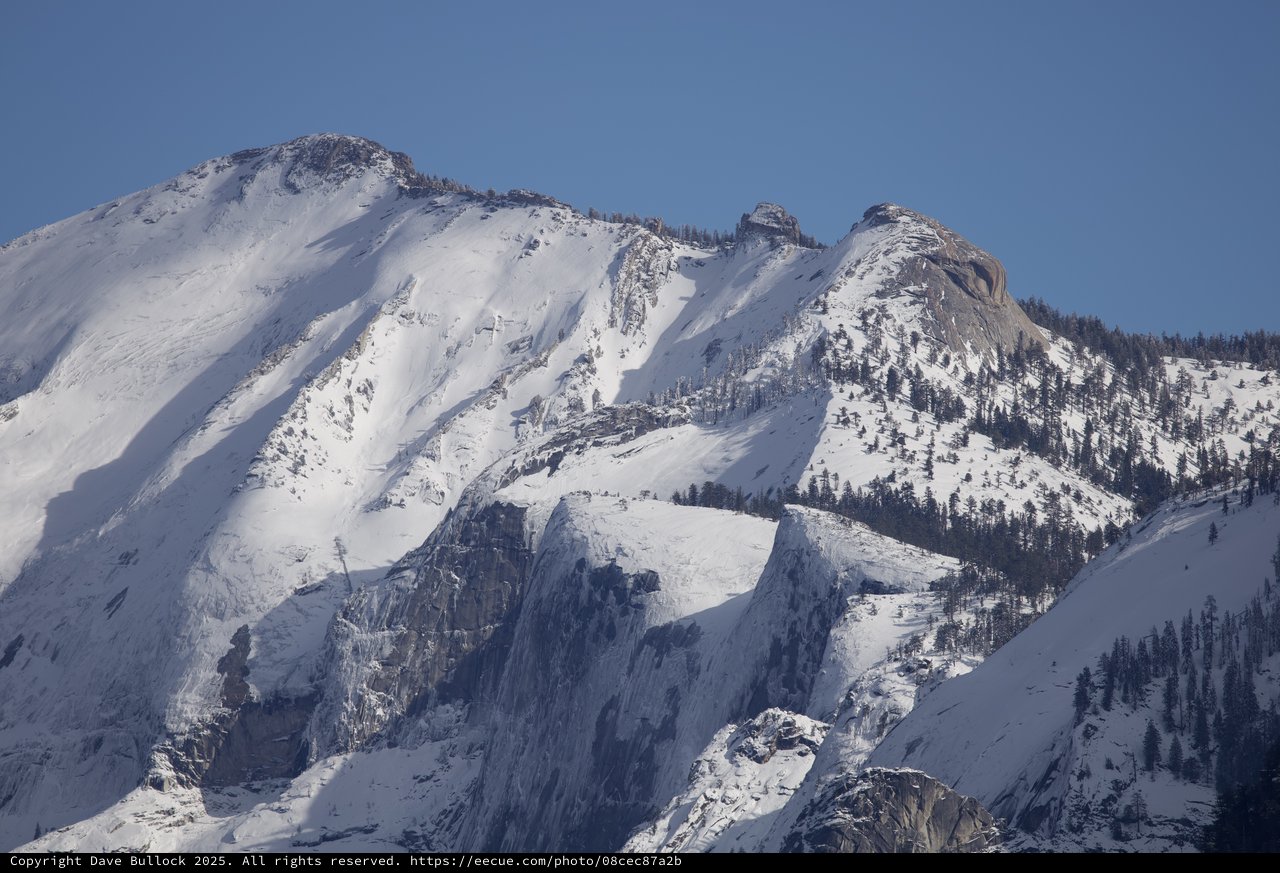 Snow-Covered Peaks of Yosemite in Winter Light