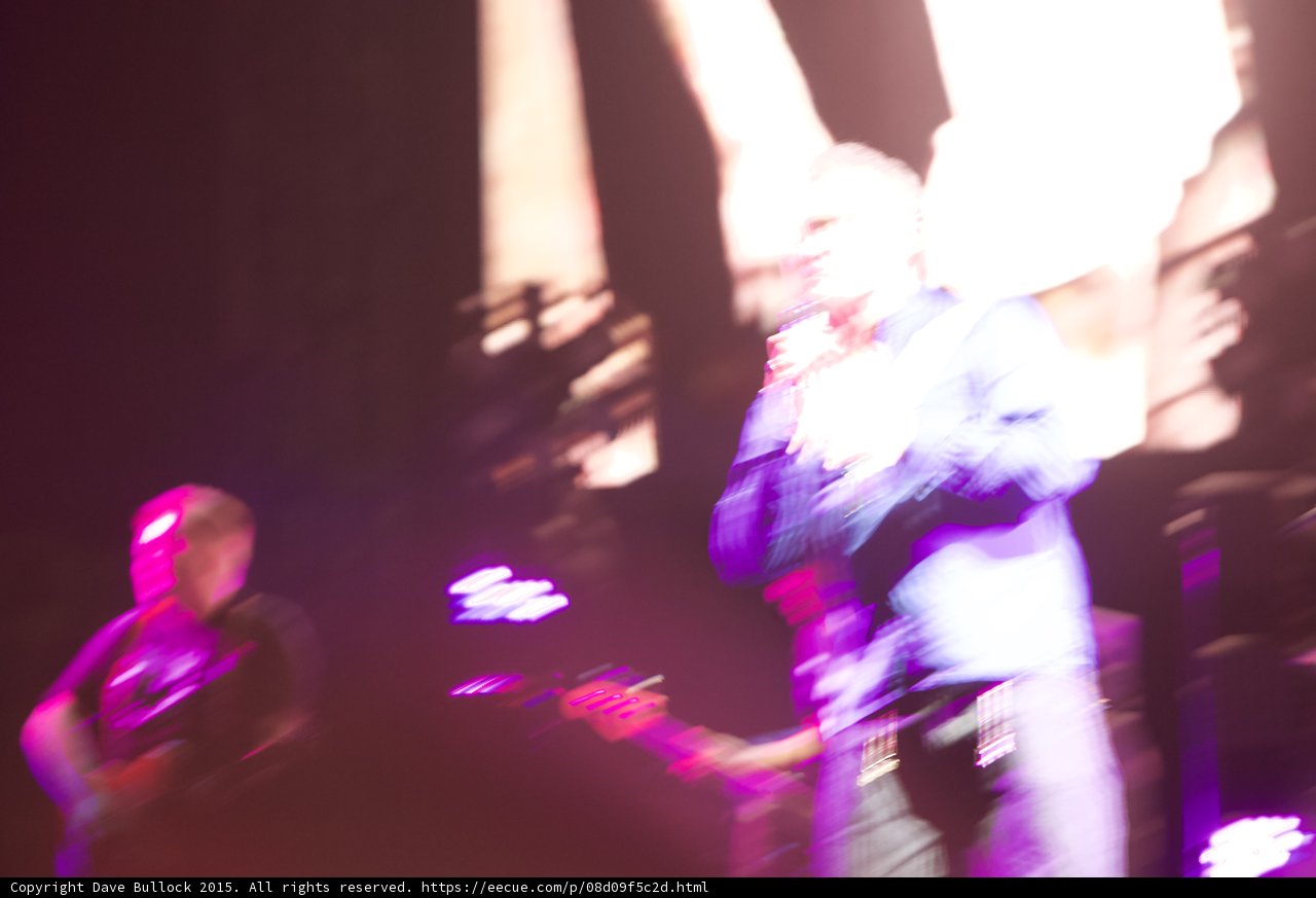 Morrissey Heavy Motion Blur Abstract Blue Shirt Smiths Dangling Hands Screen Guitarist Pink Lighting LED Panels