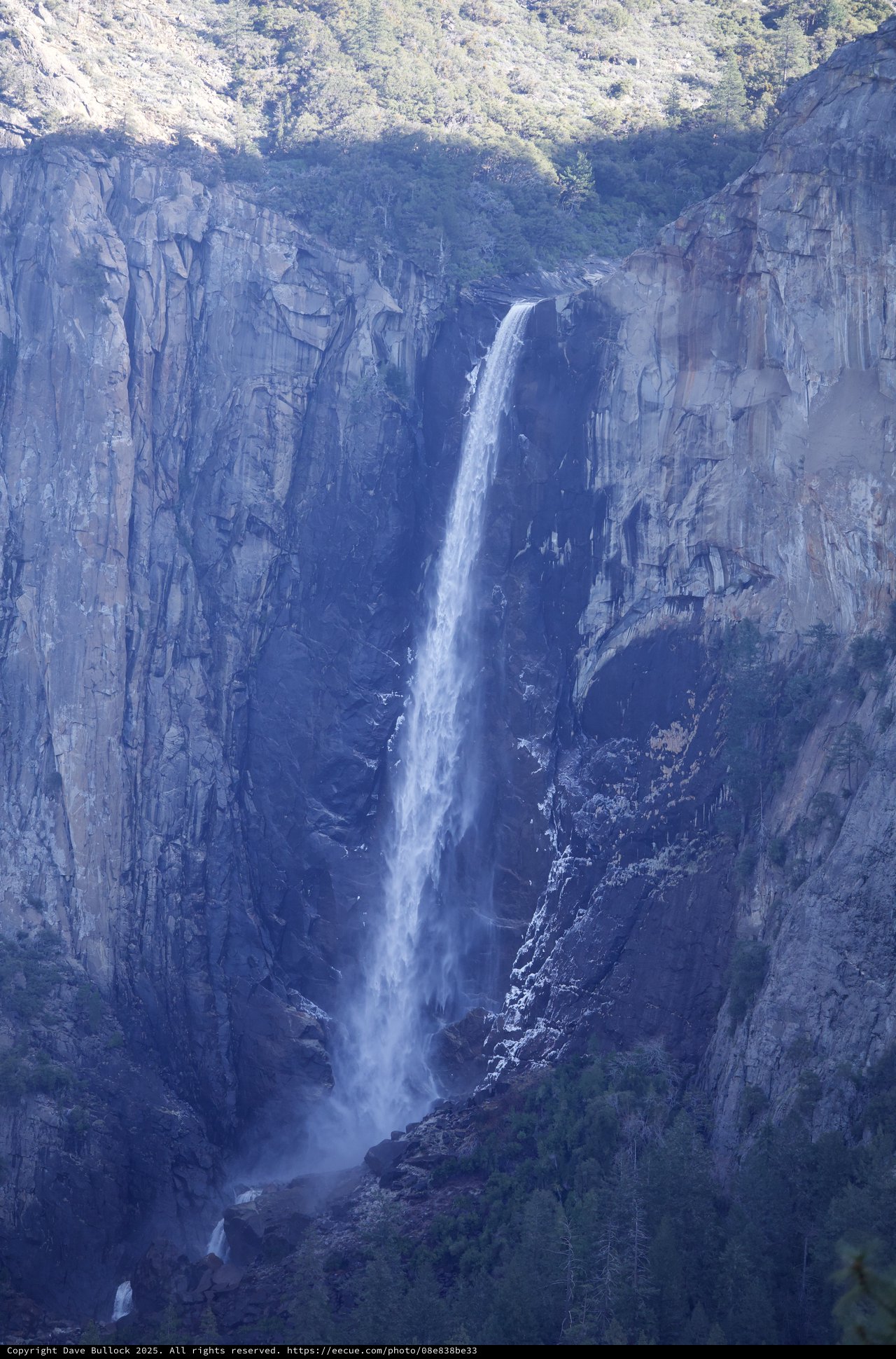 Upper Yosemite Fall Through Granite Cliffs