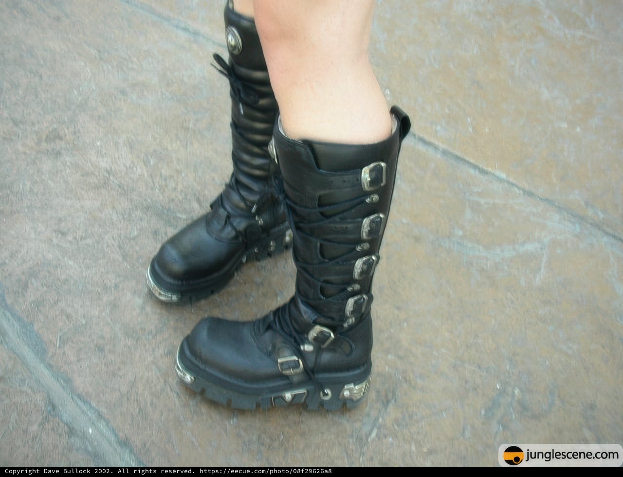 Metal Buckled Black Boots