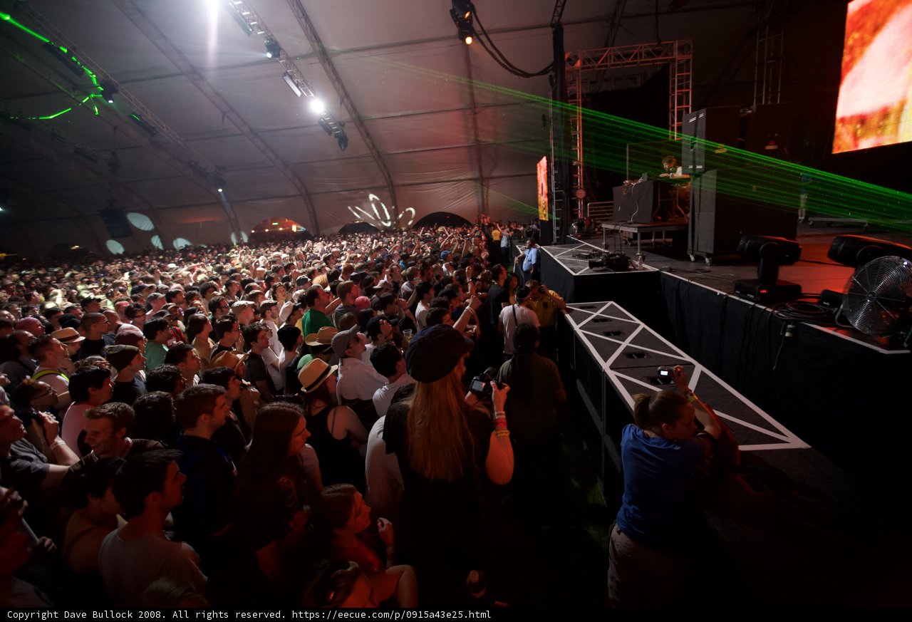 Green Lights Illuminate the Crowd at Coachella