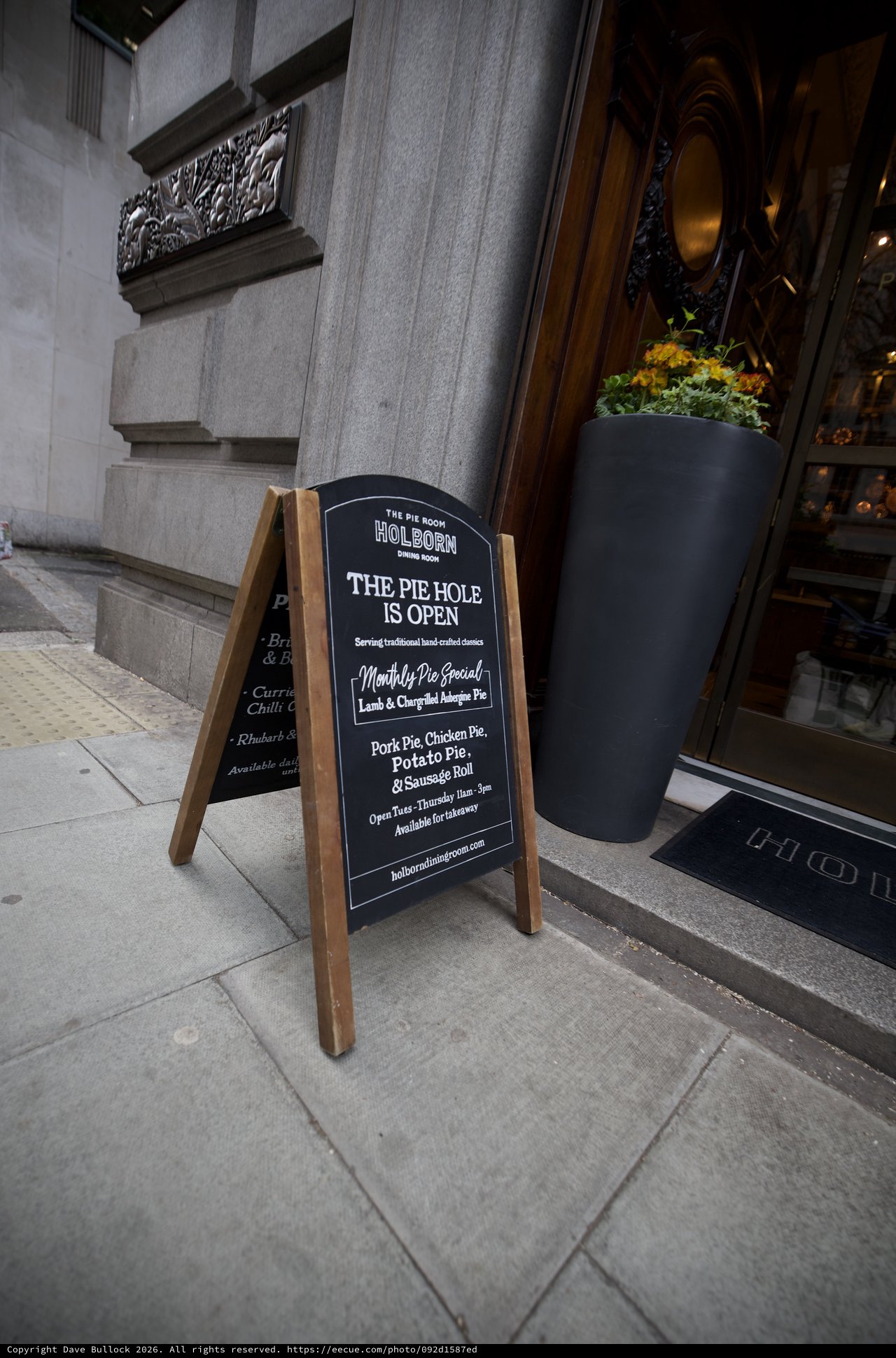 The Pie Hole Restaurant Entrance in London