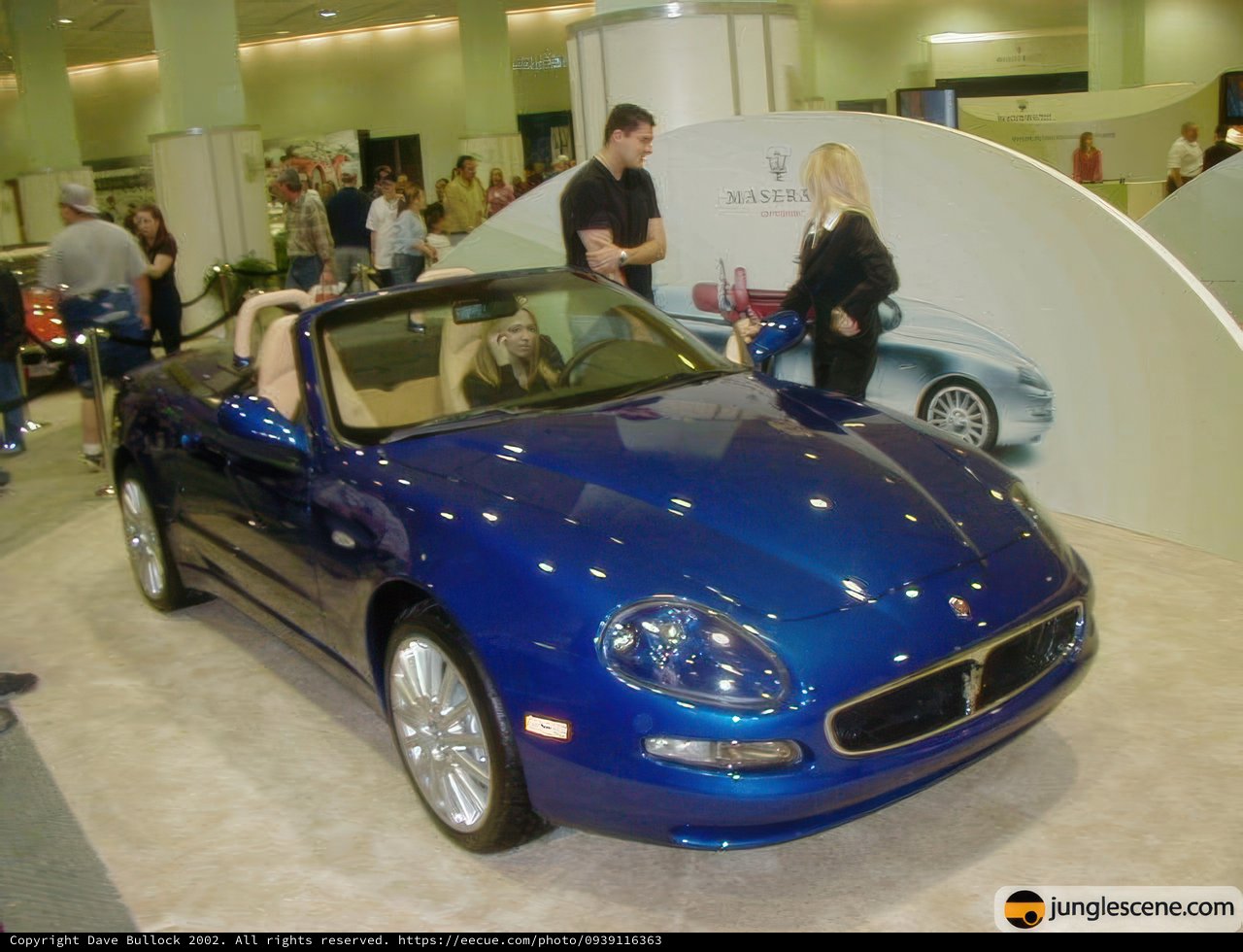Stunning Blue Maserati Convertible at LA Auto Show 2002