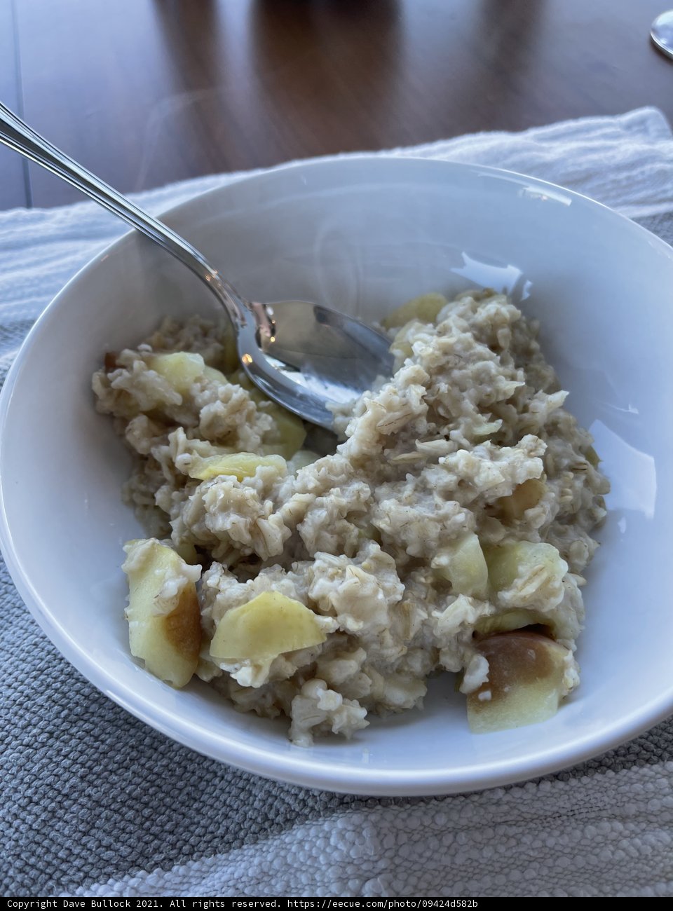 Delicious Oatmeal Bowl with Apples and Nuts