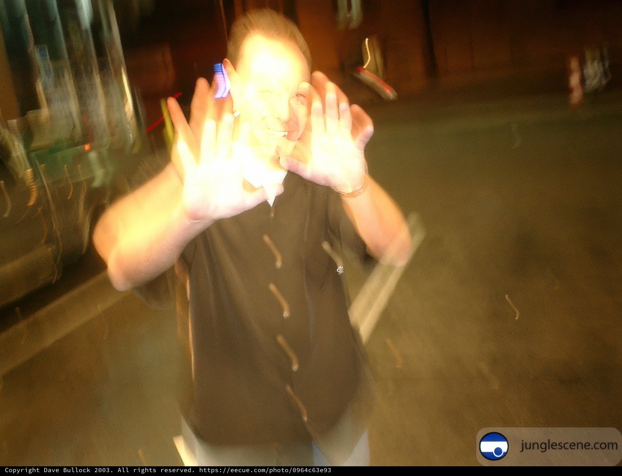 Blurred portrait of a man in motion