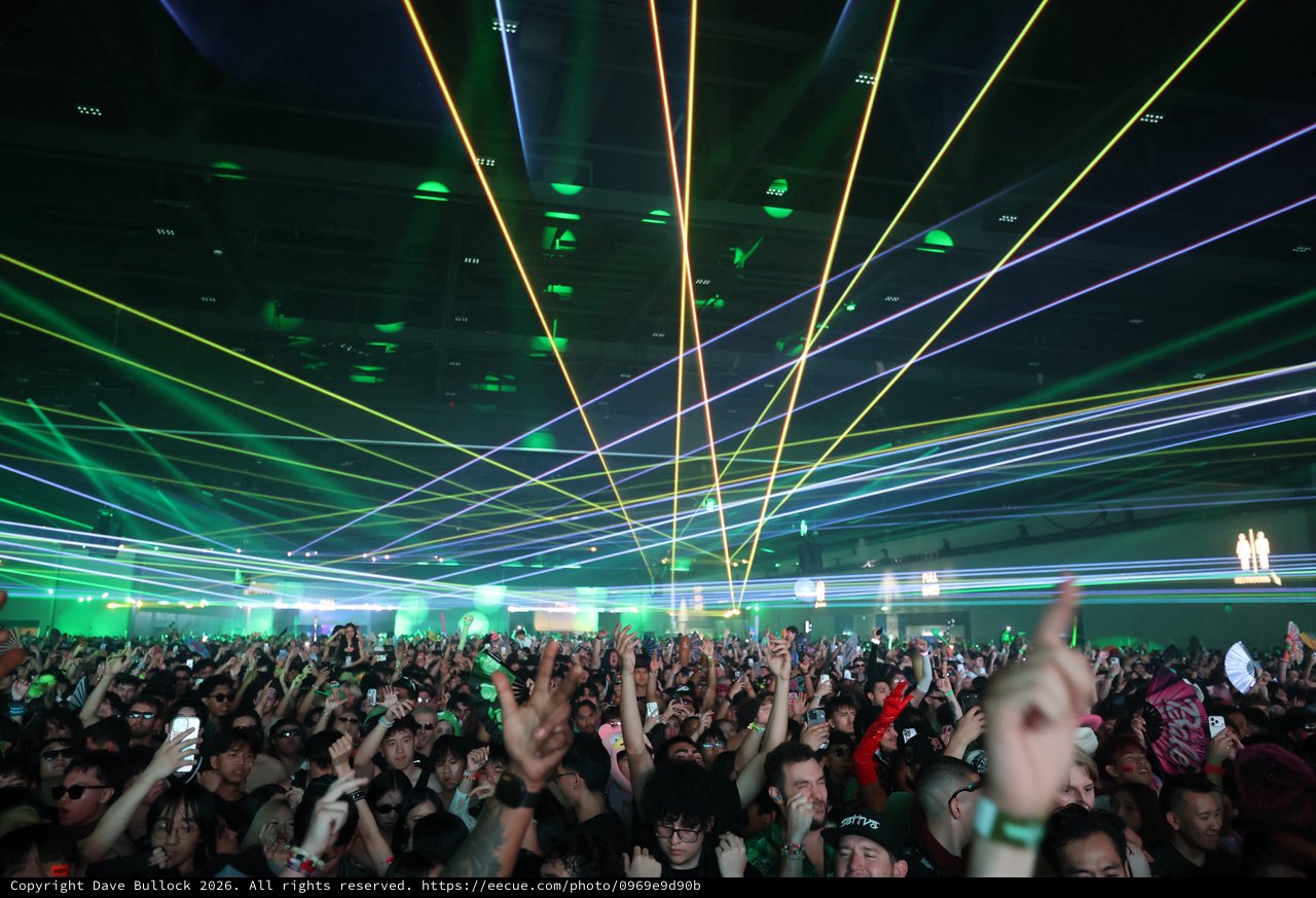 Laser Light Storm Over Massive EDM Festival Crowd