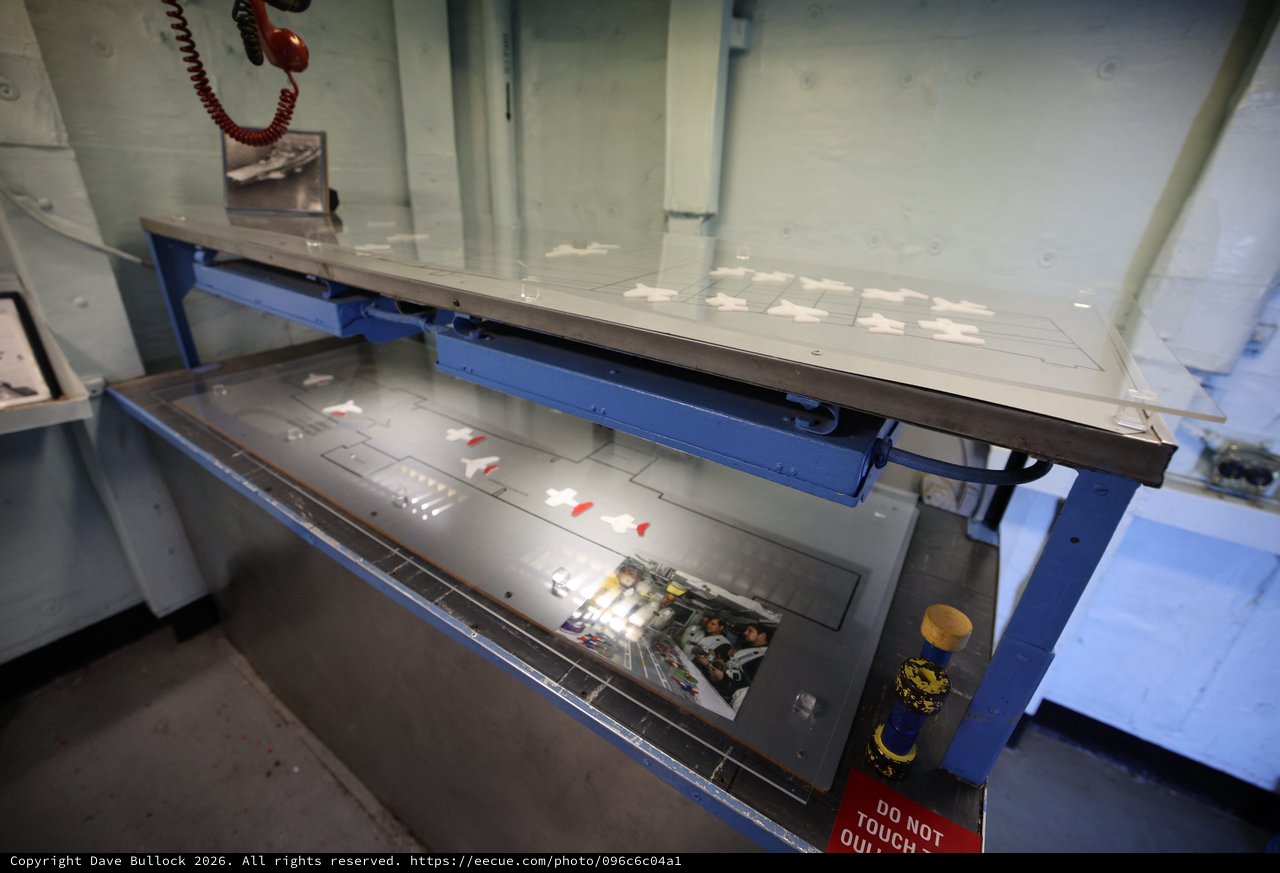 Aircraft Carrier Control Panel Behind Protective Plexiglass