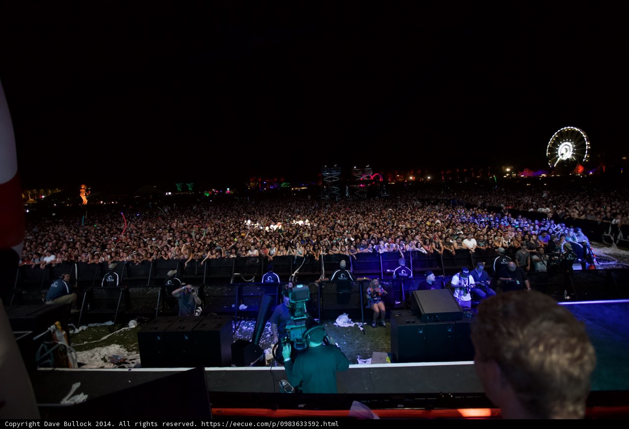 Coachella Concert Crowd Under the Night Sky