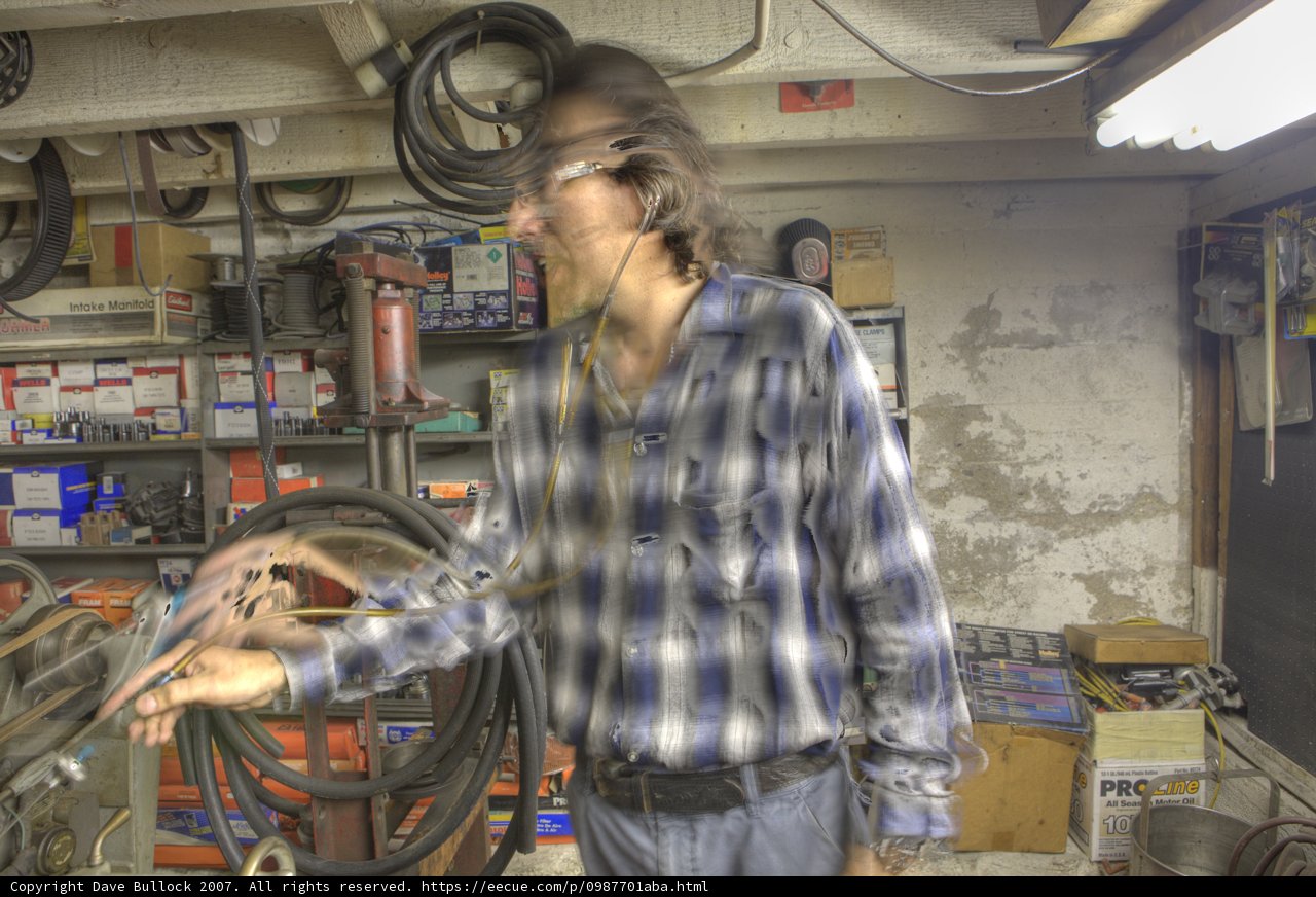 Man at Work in a Factory Garage