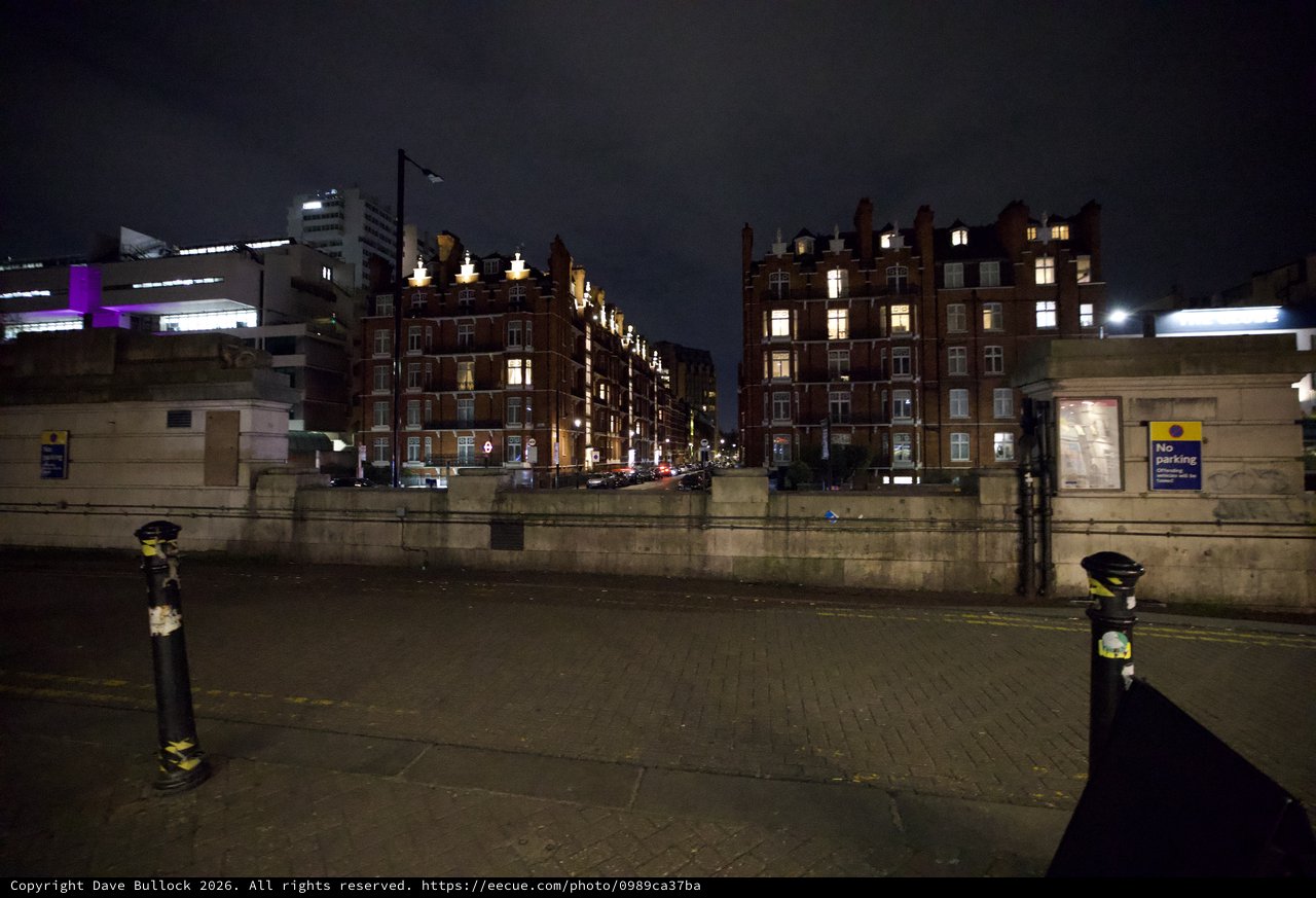 Victorian Mansion Blocks Illuminated at Night in London