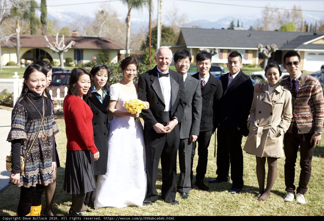 Wedding party poses for a photo