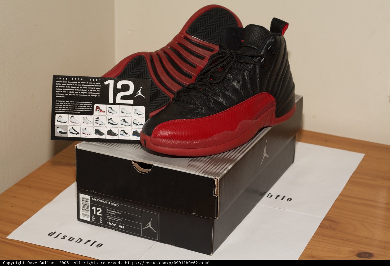 Air Jordan 12 Retro Black Red hardwood sneaker
