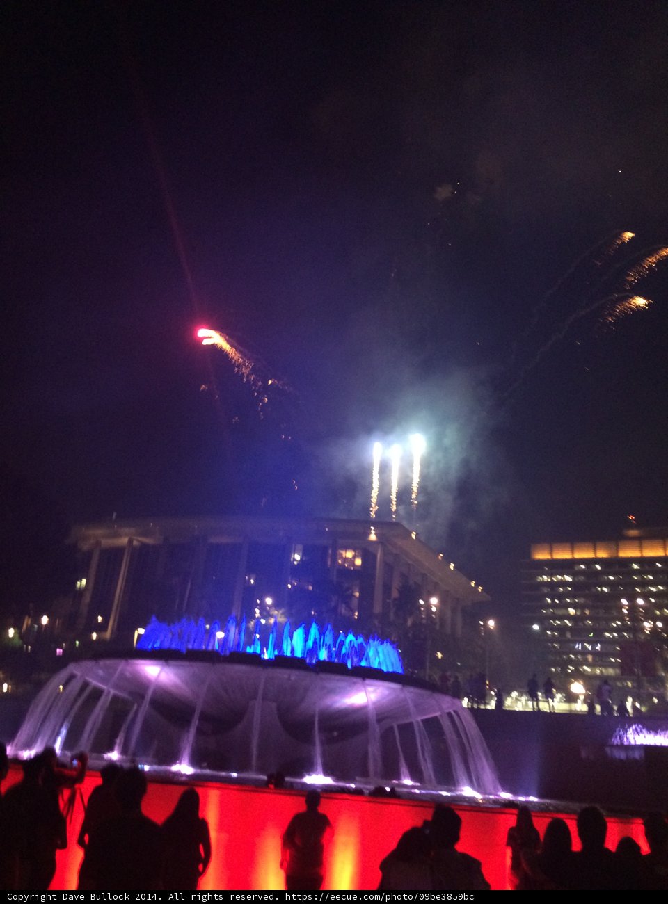 Sparkling Fireworks over the Los Angeles Skyline
