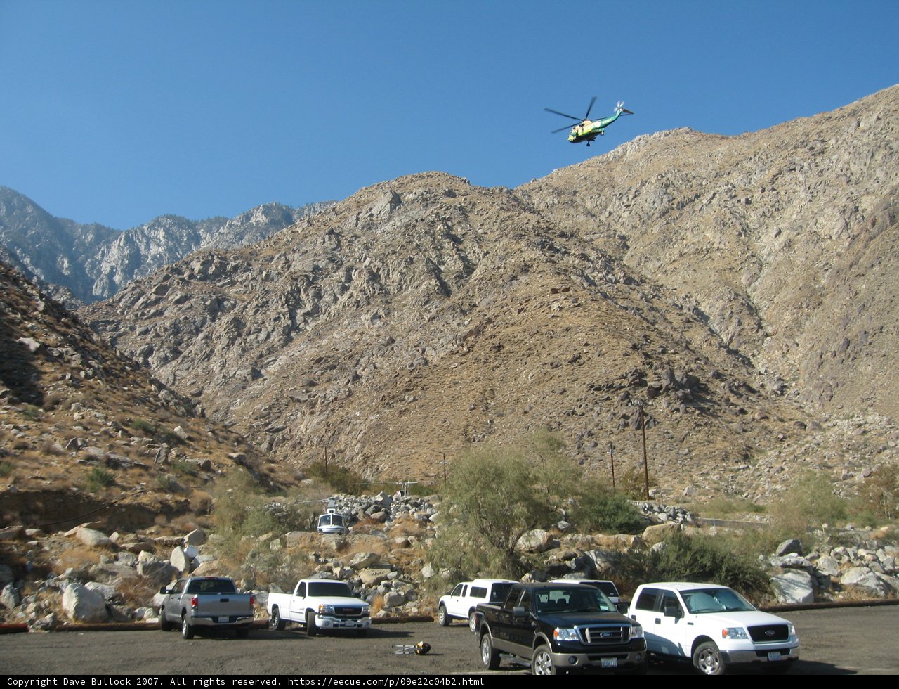 Helicopter Surveying Parking Lot