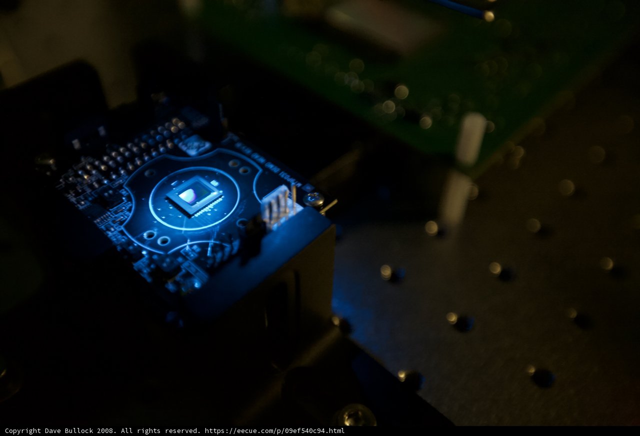 Blue Light on a Circuit Board