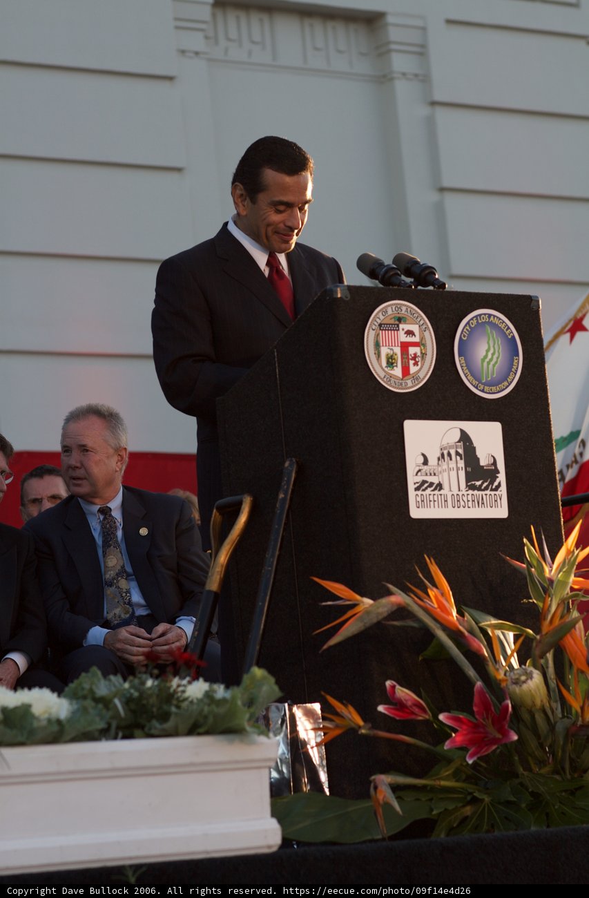 Antonio Villaraigosa Addressing an Audience at the Podium