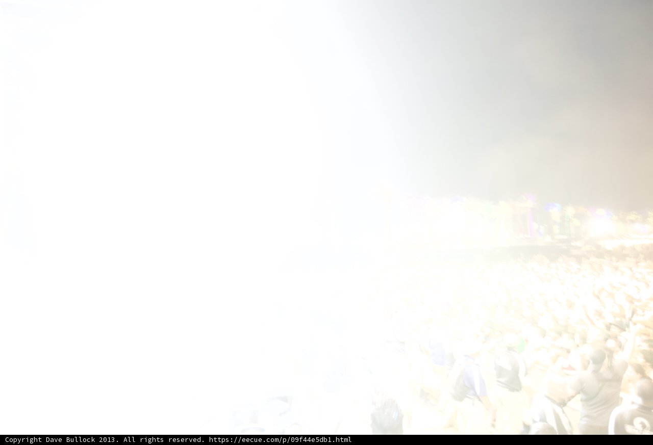 Flare-filled Concert Crowd