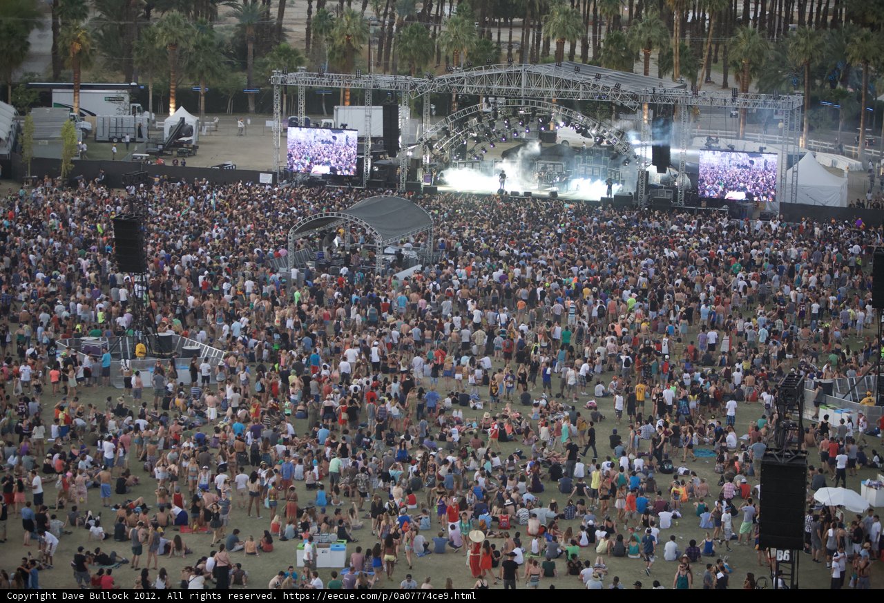 The Metropolis Comes Alive: Coachella Crowd at Sunset