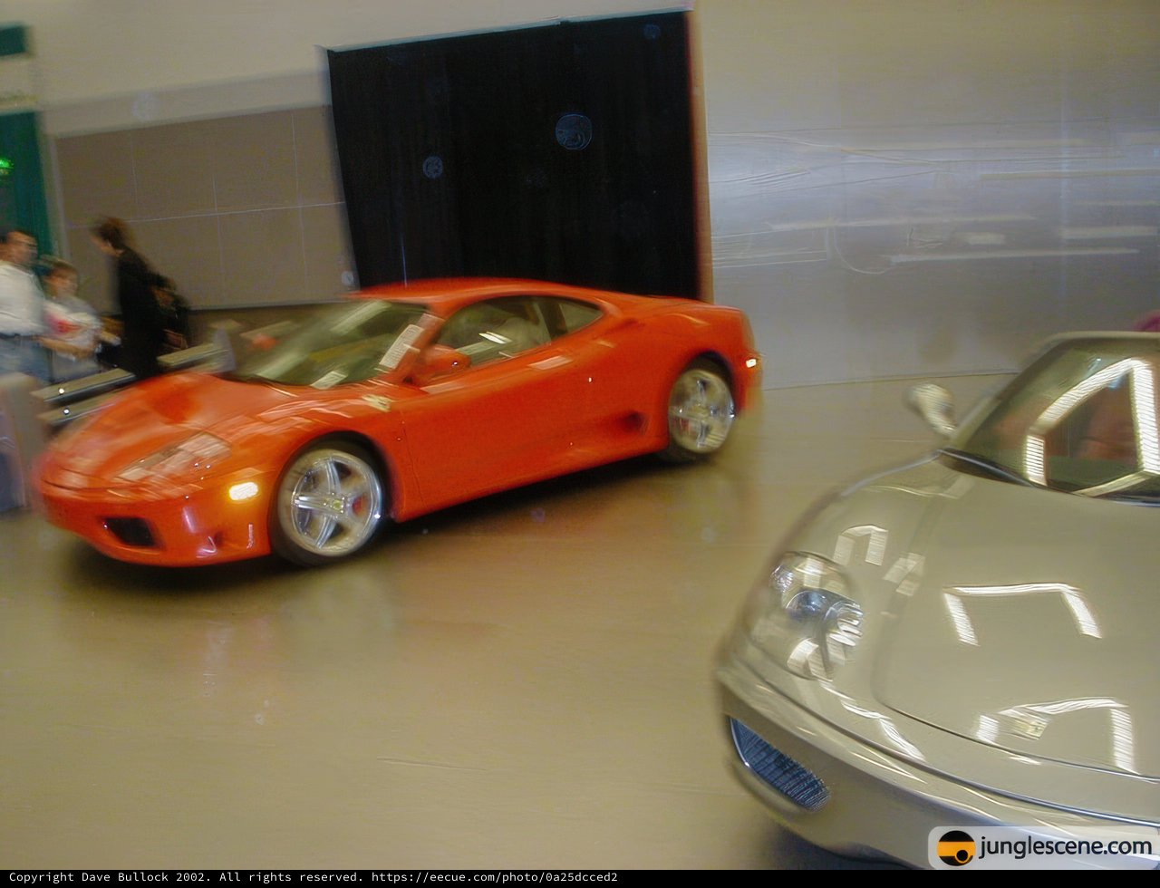 Two Sleek Ferraris on Display