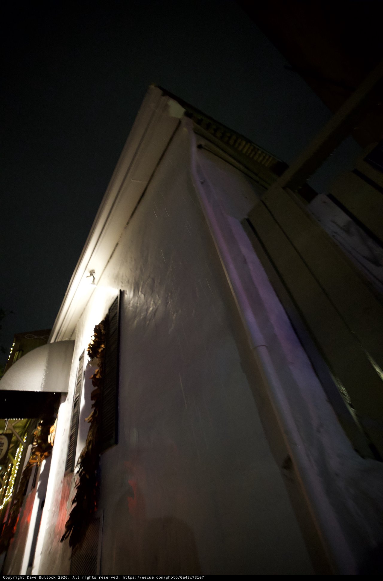 Dramatic Night View of Towering White Architecture