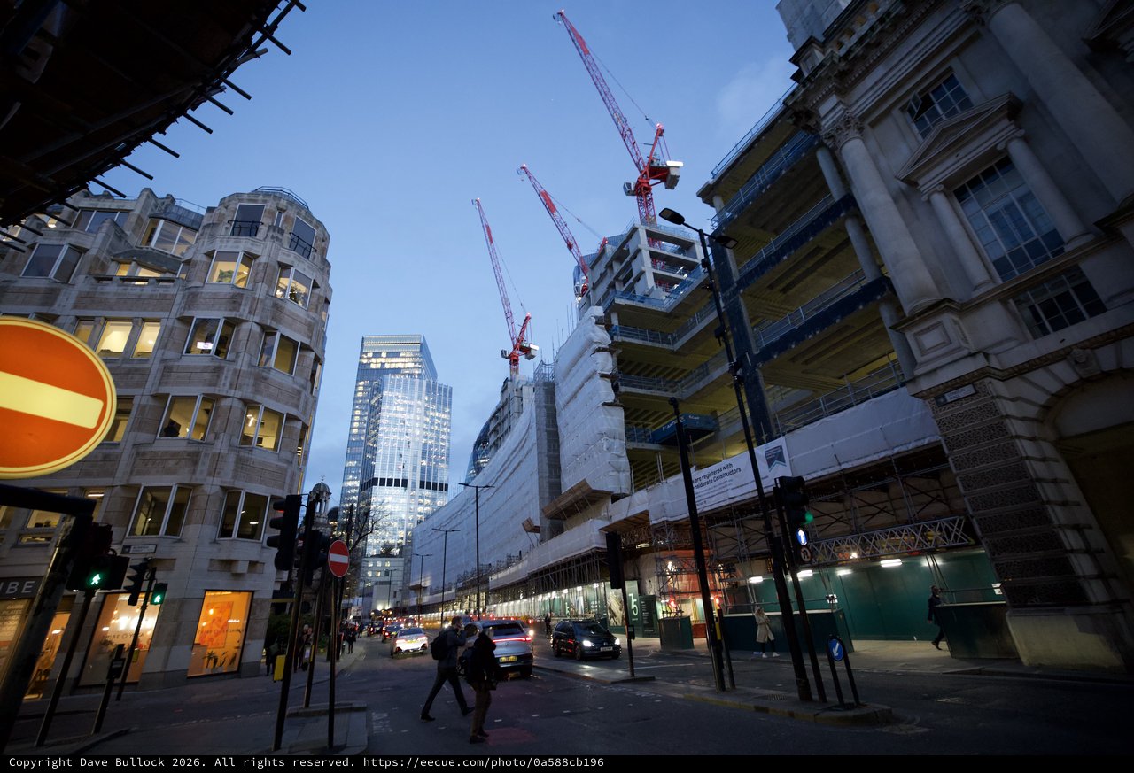 Urban Construction Site at Dusk in London