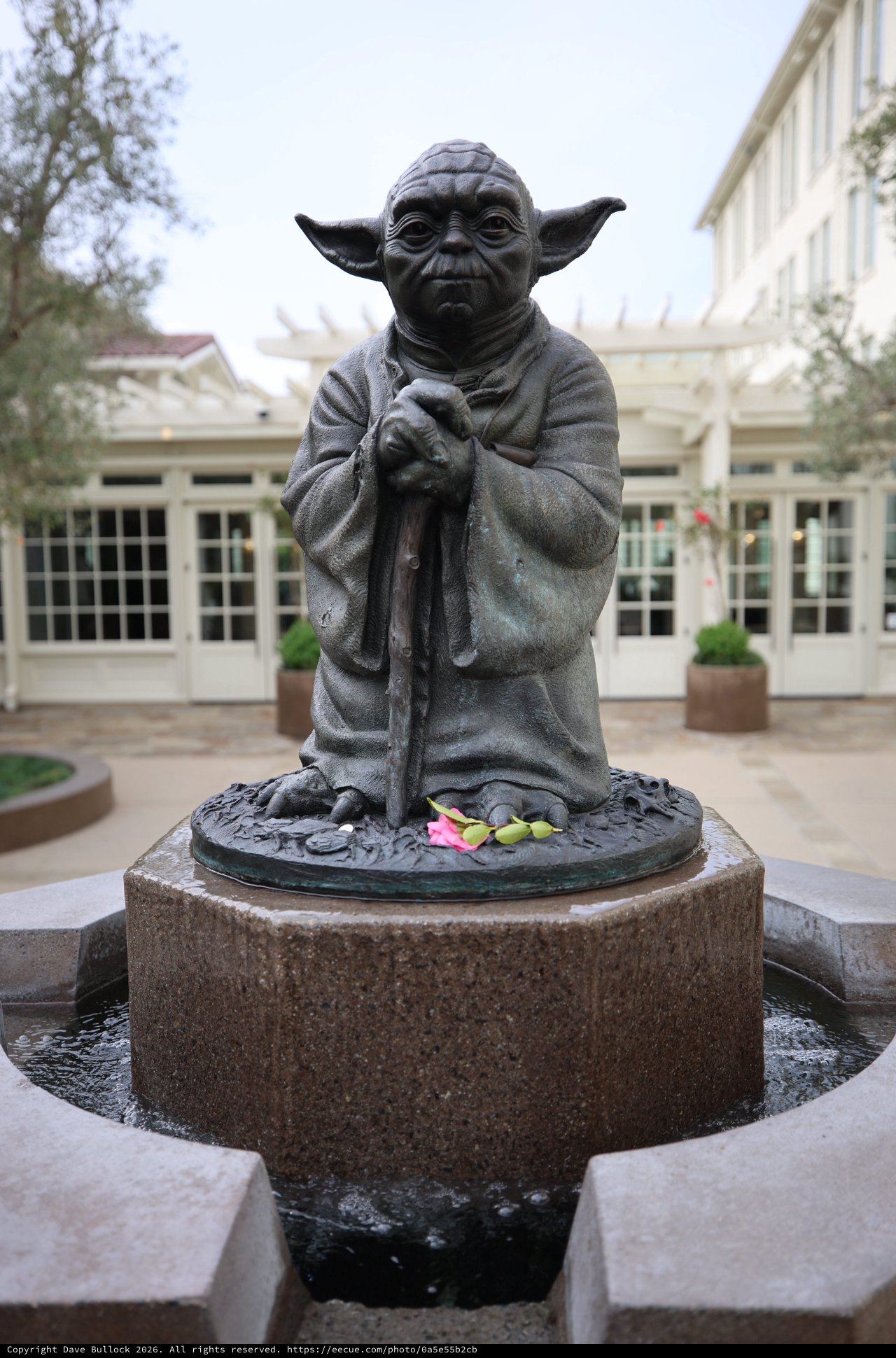 Yoda Statue Fountain at Skywalker Ranch