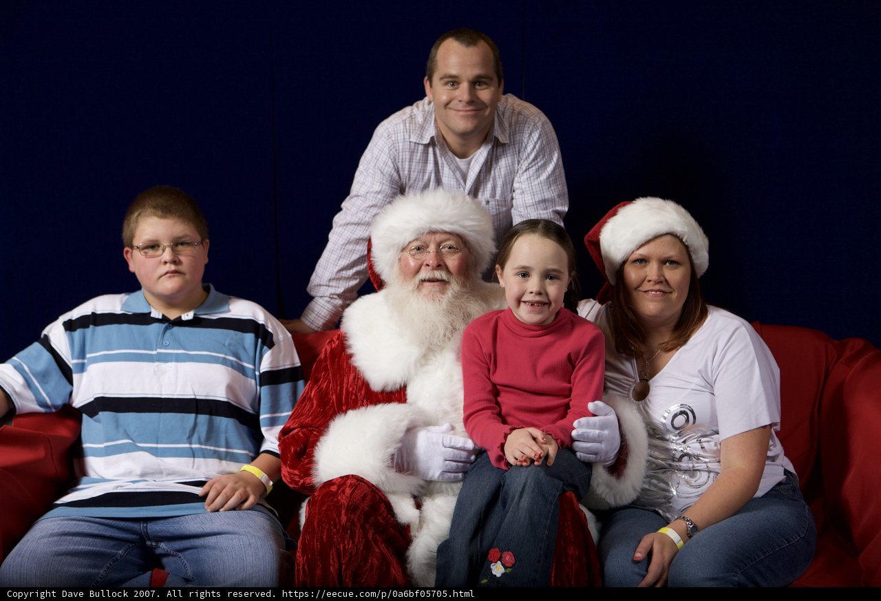 Family Christmas photo with Santa