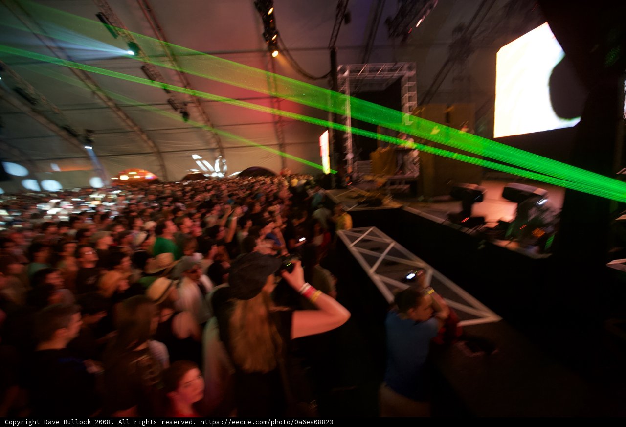 Green Laser Lights Illuminate Crowds at Coachella