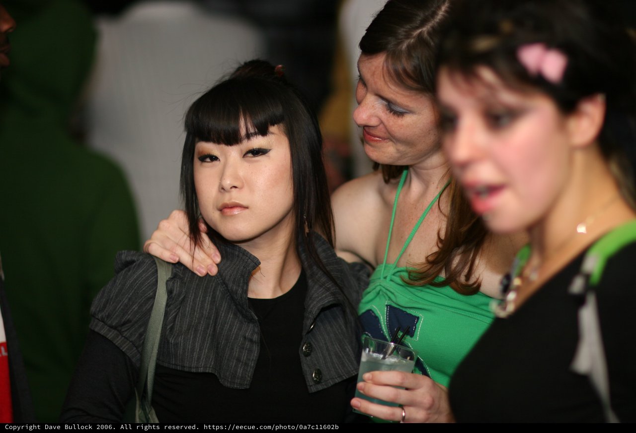 Three Women at a Nighttime Social Event 2006
