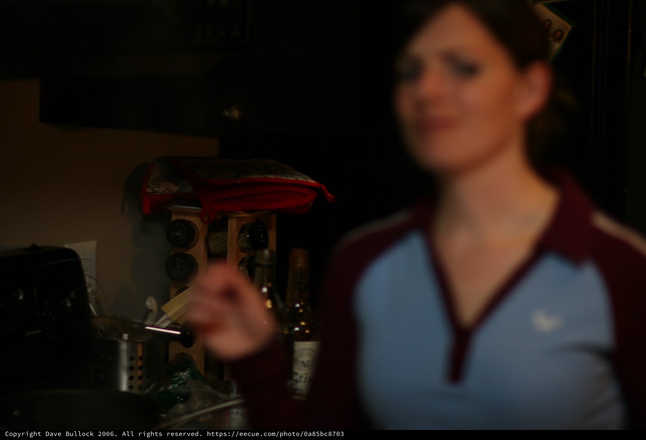 Barmaid in Blue Jersey Behind the Bar