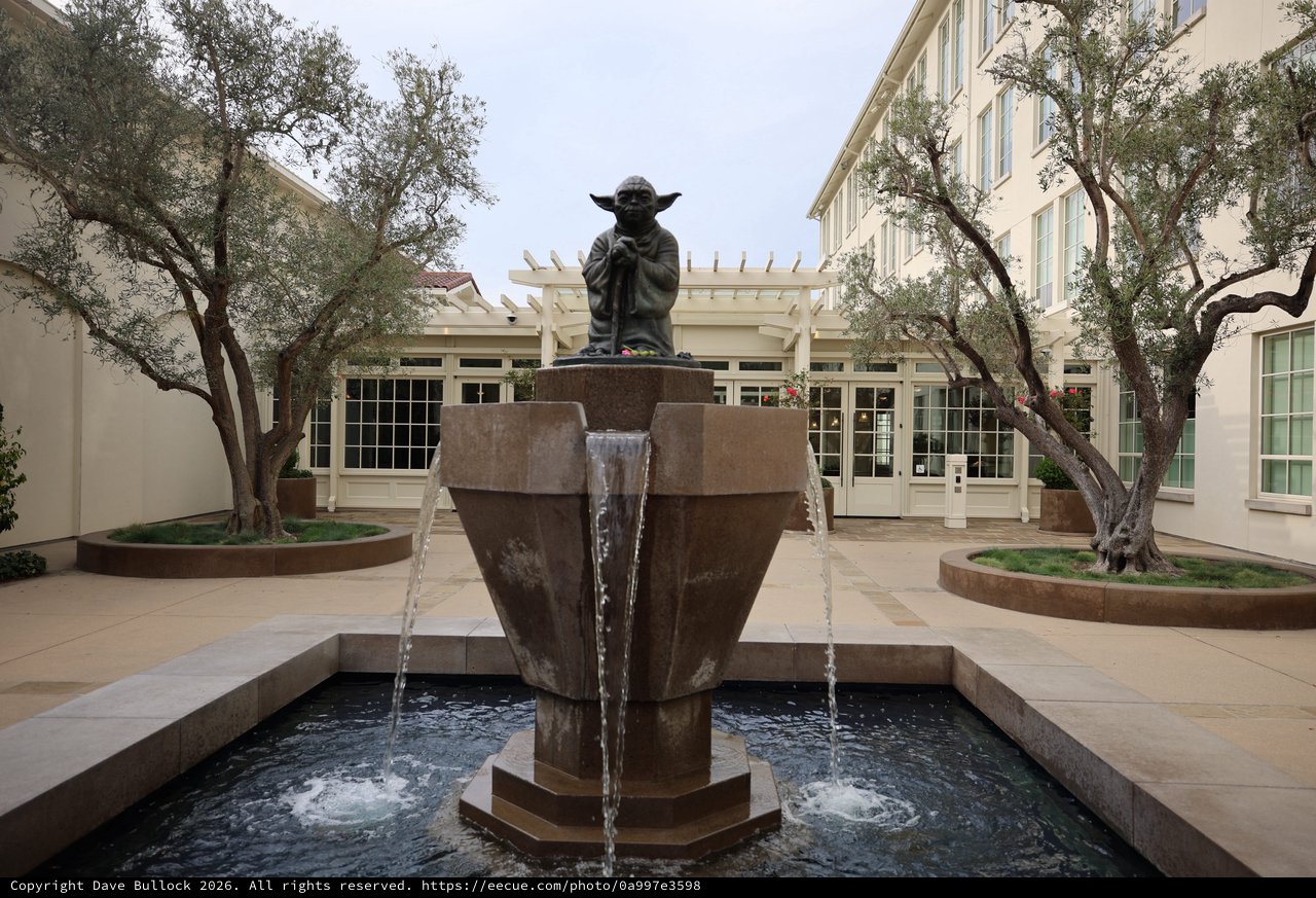 Yoda Fountain at Skywalker Ranch Courtyard