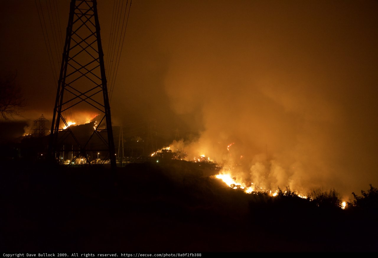 Blaze Near the Power Lines